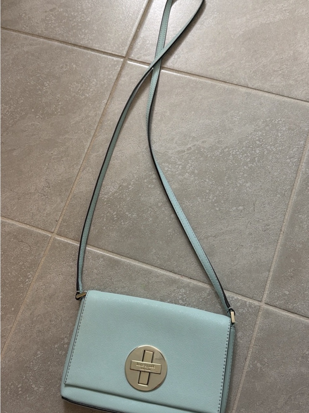 kate spade Light Blue Crossbody with Round Turn-Lock